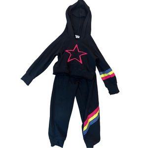 Adorable Random Hearts Star Hoody Sweatsuit Sz 5